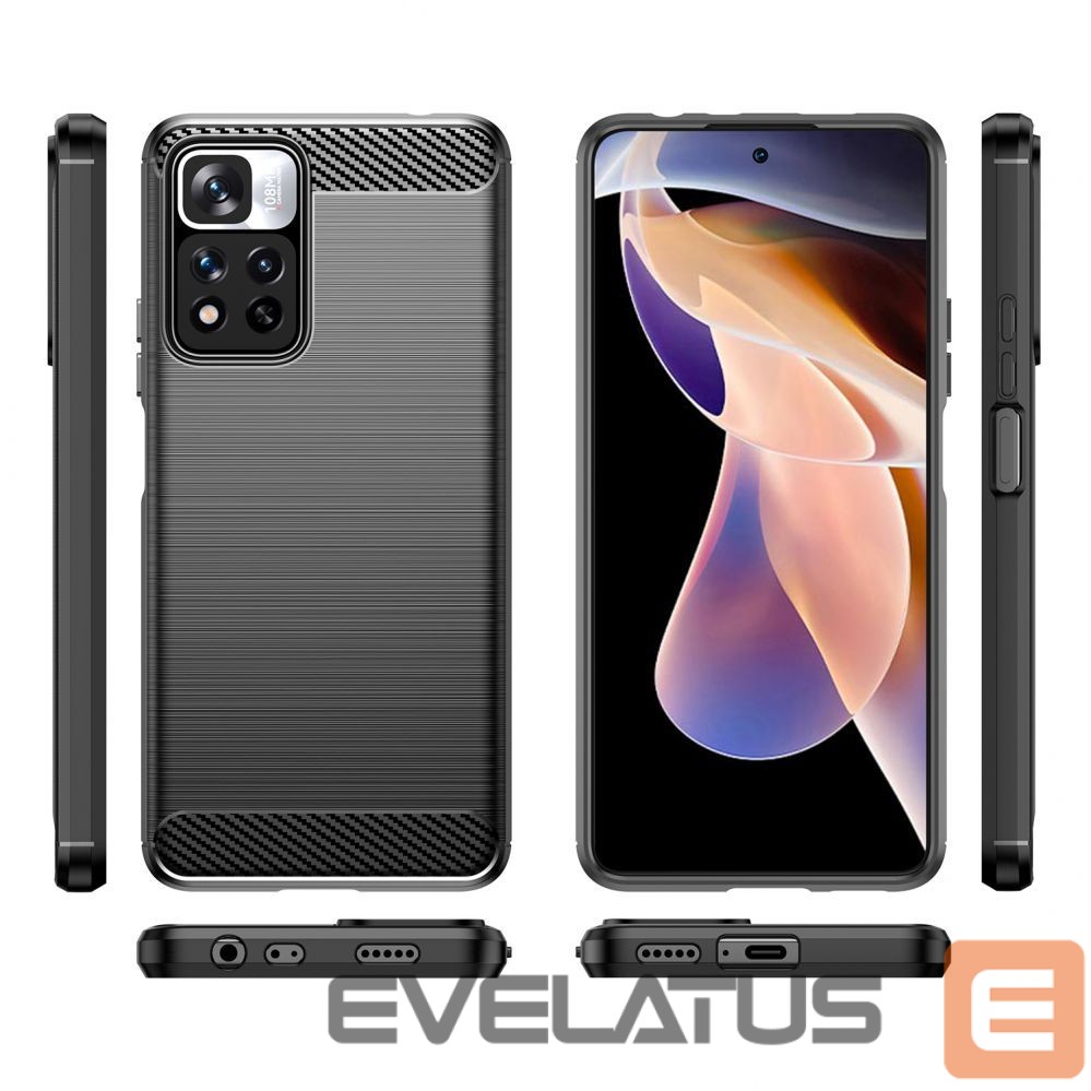 Back panel cover Hurtel Carbon Case flexible case cover Xiaomi Redmi Note 11 Pro+ 5G (China) / 11 Pro 5G (China) / Mi11i HyperCharge / Poco X4 NFC black