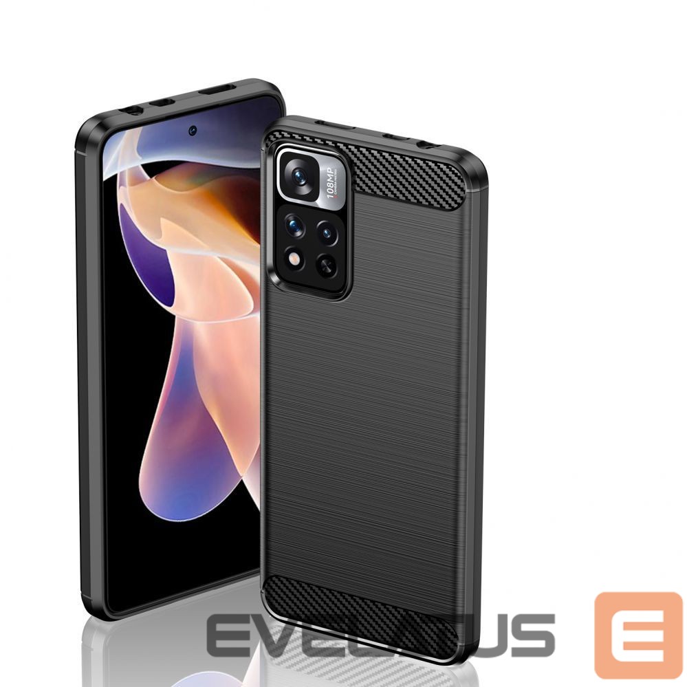 Back panel cover Hurtel Carbon Case flexible case cover Xiaomi Redmi Note 11 Pro+ 5G (China) / 11 Pro 5G (China) / Mi11i HyperCharge / Poco X4 NFC black
