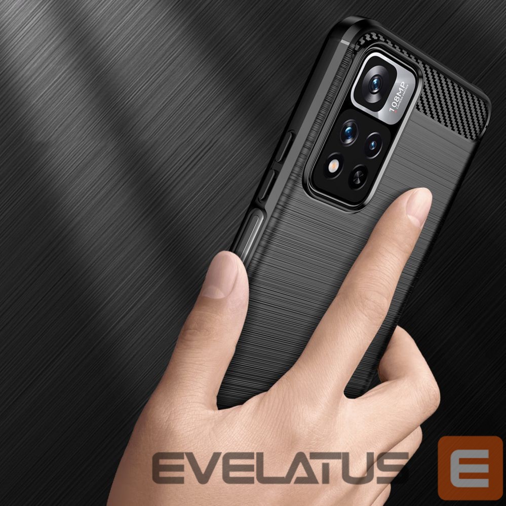Back panel cover Hurtel Carbon Case flexible case cover Xiaomi Redmi Note 11 Pro+ 5G (China) / 11 Pro 5G (China) / Mi11i HyperCharge / Poco X4 NFC black