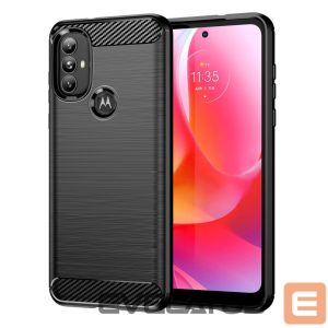 Back panel cover Hurtel  Carbon Case Flexible case cover Motorola Moto G Power 2022 black 