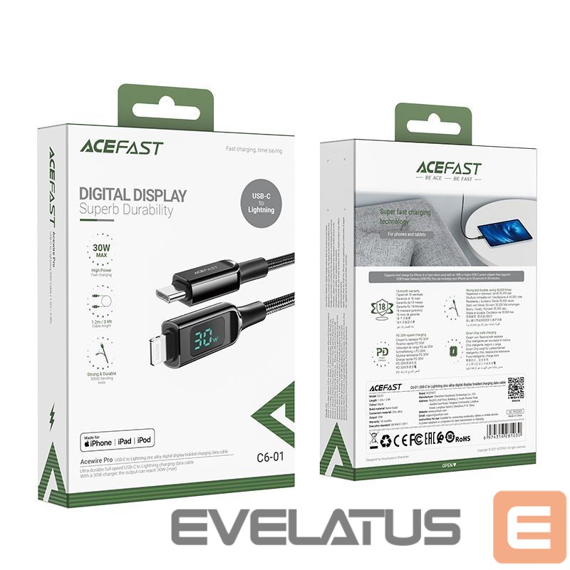 Cable Acefast 1.2 m \ Black