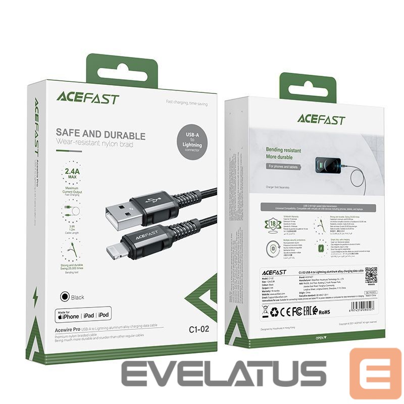 Cable Acefast 1.2 m \ Black