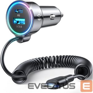 Auto charger Joyroom  USB-A (female) || USB-C (męski) || USB-C (female) 