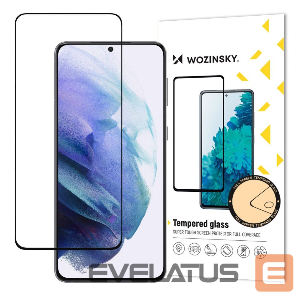 Protective glass Wozinsky Wozinsky super durable Full Glue tempered glass full screen with frame Case Friendly Samsung Galaxy S22 black