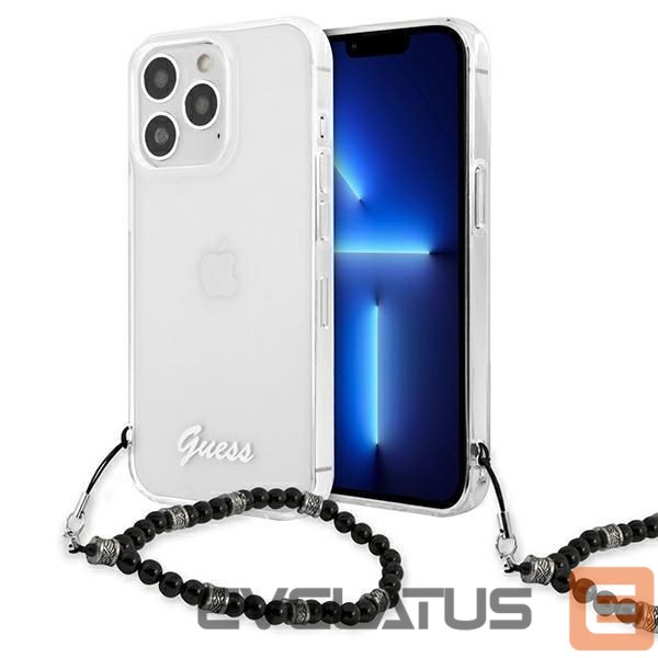 Back panel cover Guess Guess GUHCP13LKPSBK iPhone 13 Pro / 13 6.1" Transparent hard case Black Pearl