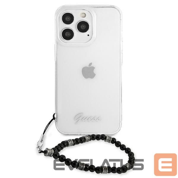 Back panel cover Guess Guess GUHCP13LKPSBK iPhone 13 Pro / 13 6.1" Transparent hard case Black Pearl