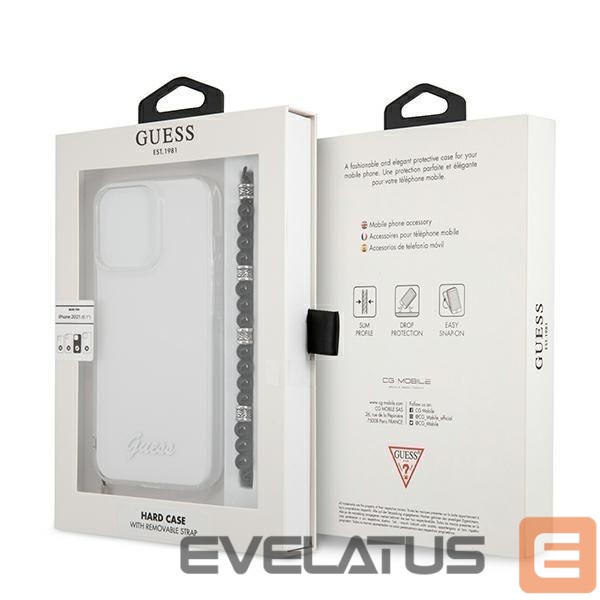 Back panel cover Guess Guess GUHCP13LKPSBK iPhone 13 Pro / 13 6.1" Transparent hard case Black Pearl