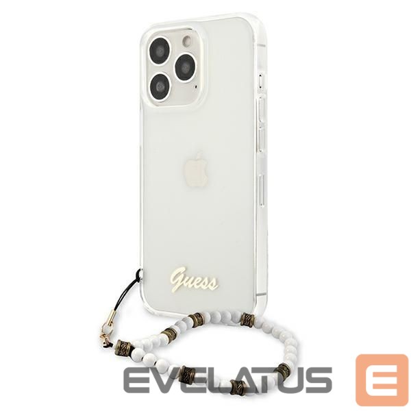 Back panel cover Guess Guess GUHCP13LKPSWH iPhone 13 Pro / 13 6.1" Transparent Hardcase White Pearl