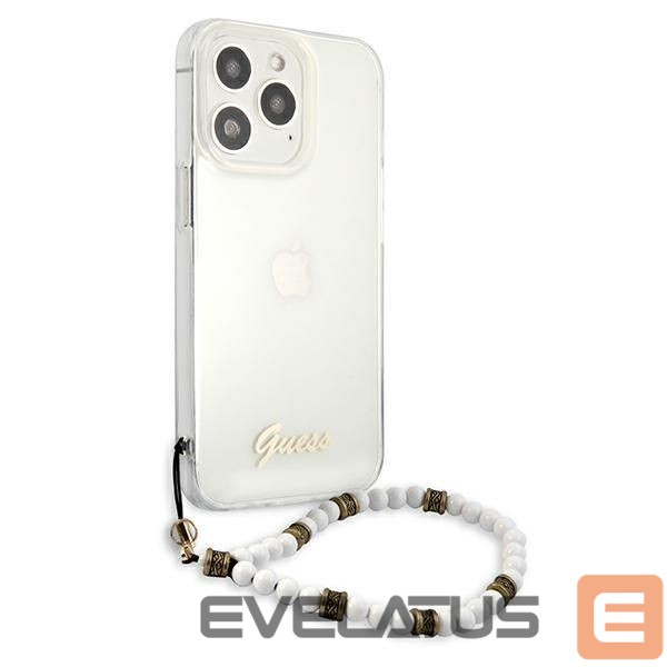 Back panel cover Guess Guess GUHCP13LKPSWH iPhone 13 Pro / 13 6.1" Transparent Hardcase White Pearl