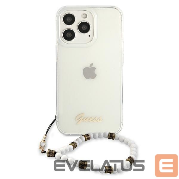 Back panel cover Guess Guess GUHCP13LKPSWH iPhone 13 Pro / 13 6.1" Transparent Hardcase White Pearl