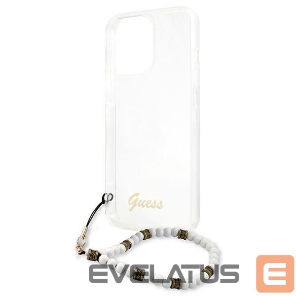 Back panel cover Guess Guess GUHCP13LKPSWH iPhone 13 Pro / 13 6.1" Transparent Hardcase White Pearl