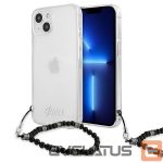 Back panel cover Guess  Guess GUHCP13MKPSBK iPhone 13 6.1" Transparent hardcase Black Pearl