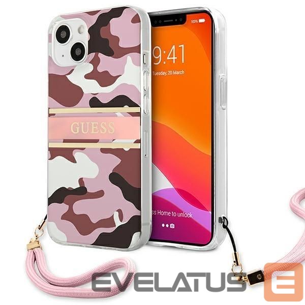 Back panel cover Guess Guess GUHCP13SKCABPI iPhone 13 mini 5.4" pink/pink hardcase Camo Strap Collection