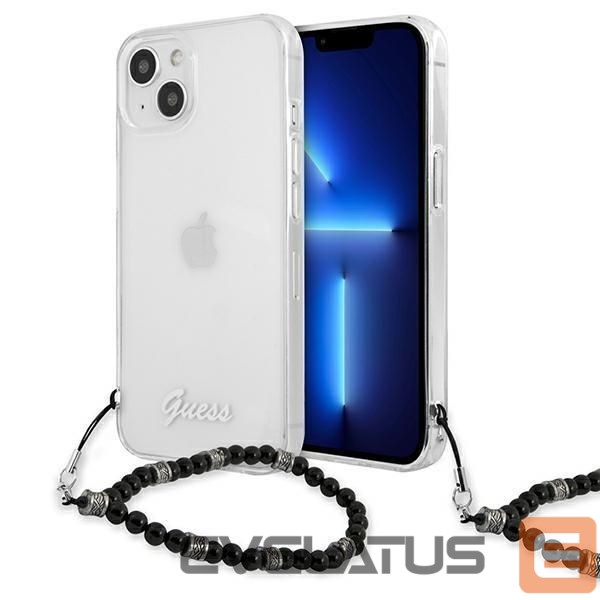 Back panel cover Guess Guess GUHCP13SKPSBK iPhone 13 mini 5.4" Transparent hardcase Black Pearl