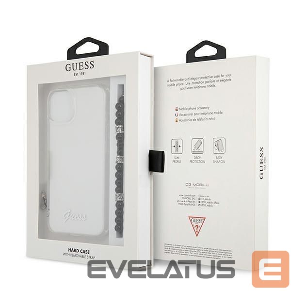 Back panel cover Guess Guess GUHCP13SKPSBK iPhone 13 mini 5.4" Transparent hardcase Black Pearl