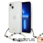 Back panel cover Guess  Guess GUHCP13SKPSWH iPhone 13 mini 5.4" Transparent hardcase White Pearl