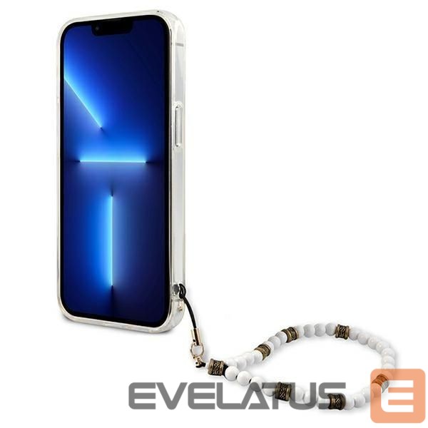 Back panel cover Guess Guess GUHCP13SKPSWH iPhone 13 mini 5.4" Transparent hardcase White Pearl