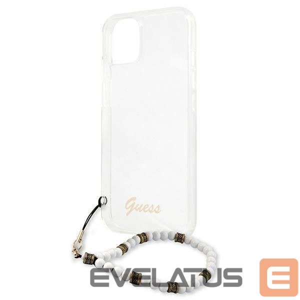 Back panel cover Guess Guess GUHCP13SKPSWH iPhone 13 mini 5.4" Transparent hardcase White Pearl