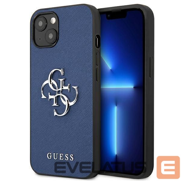 Back panel cover Guess Guess GUHCP13SSA4GSBL iPhone 13 mini 5.4" blue/blue hardcase Saffiano 4G Metal Logo