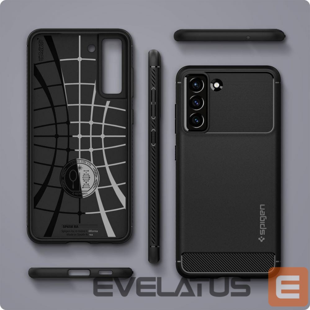 Back panel cover Spigen Spigen Rugged Armor Case for Samsung Galaxy S21 FE - Matte Black