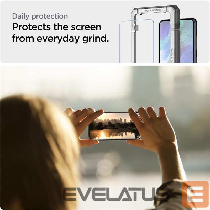 Protective glass Spigen Spigen ALM Glas.tR tempered glass for Samsung Galaxy S21 FE - 2 pcs.