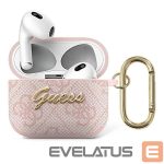 Back panel cover Guess  Guess GUA34GSMP AirPods 3 cover różowy/pink 4G Script Metal Collection