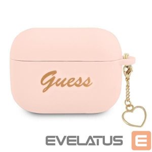 Back panel cover Guess  Guess GUAPLSCHSP AirPods Pro cover pink/pink Silicone Charm Heart Collection