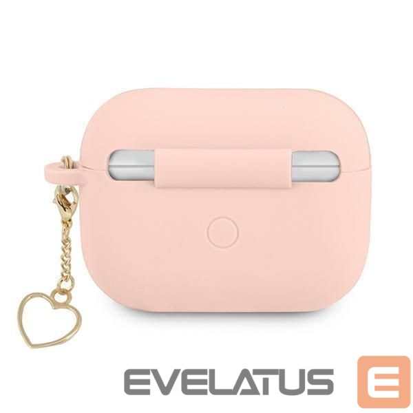 Back panel cover Guess Guess GUAPLSCHSP AirPods Pro cover pink/pink Silicone Charm Heart Collection