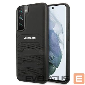 Back panel cover Mercedes-Benz  AMG Leather Debossed Lines case for Samsung Galaxy S22+ - black 