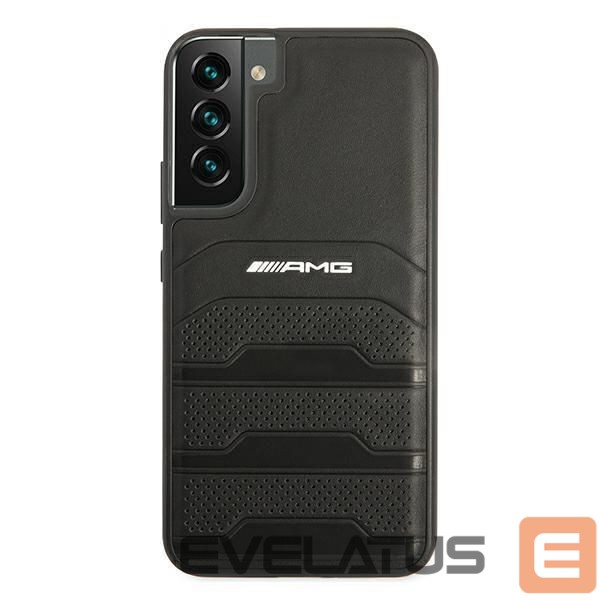 Back panel cover Mercedes-Benz AMG Leather Debossed Lines case for Samsung Galaxy S22+ - black