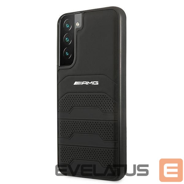 Back panel cover Mercedes-Benz AMG Leather Debossed Lines case for Samsung Galaxy S22+ - black