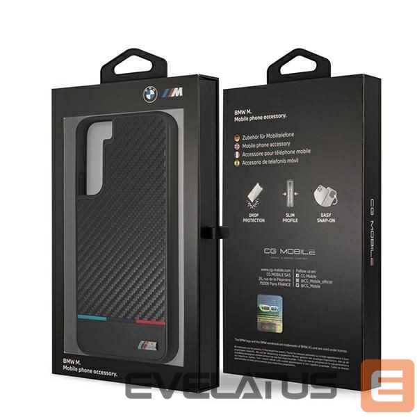 Back panel cover BMW Etui hardcase BMW BMHCS22MPUCARTCBK S22+ S906 black/czarny M Collection Triangles