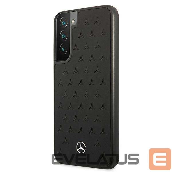 Back panel cover Mercedes-Benz Mercedes Leather Stars Pattern Case for Samsung Galaxy S22+ - Black