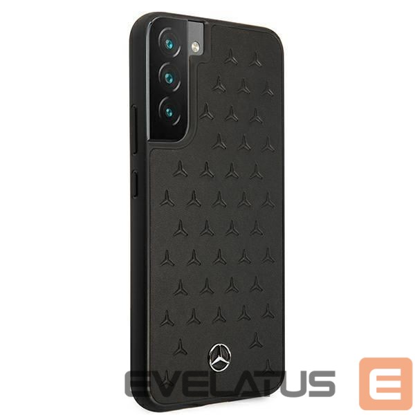 Back panel cover Mercedes-Benz Mercedes Leather Stars Pattern Case for Samsung Galaxy S22+ - Black
