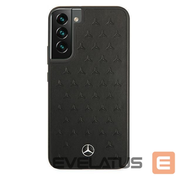 Back panel cover Mercedes-Benz Mercedes Leather Stars Pattern Case for Samsung Galaxy S22+ - Black