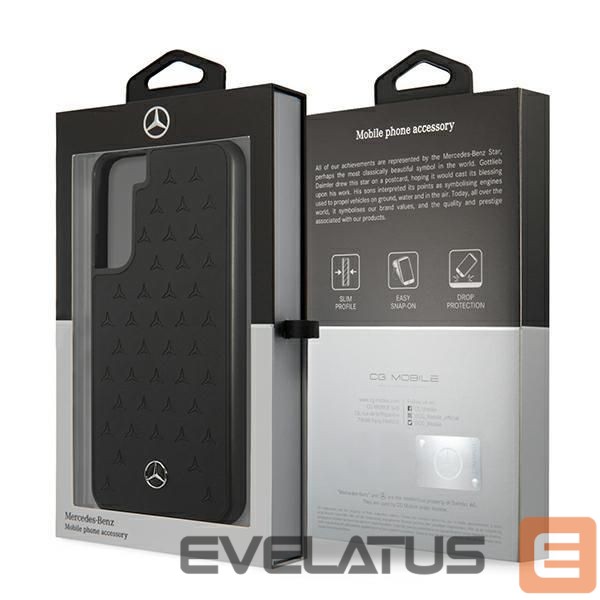 Back panel cover Mercedes-Benz Mercedes Leather Stars Pattern Case for Samsung Galaxy S22+ - Black