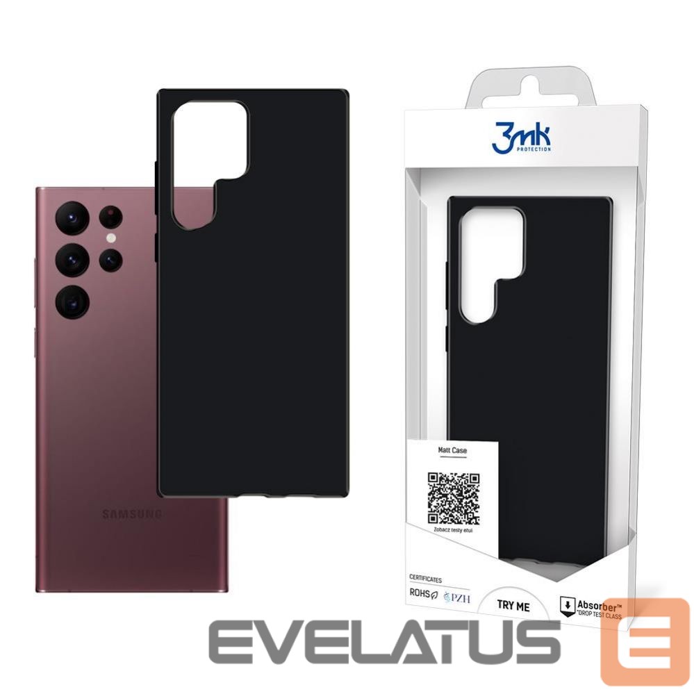 Back panel cover 3MK 3mk Matt Case Sam S908 S22 Ultra black / black