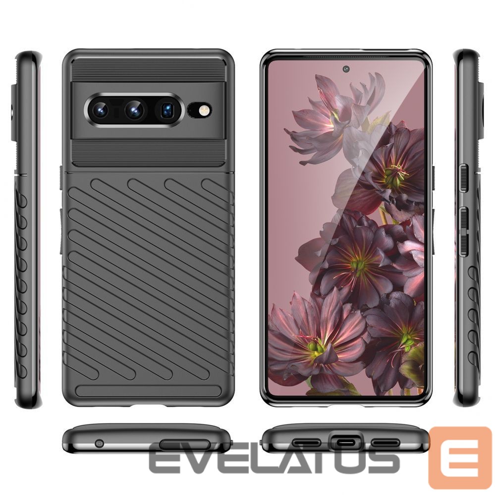 Back panel cover Hurtel Thunder Case flexible armored cover for Google Pixel 7 Pro black