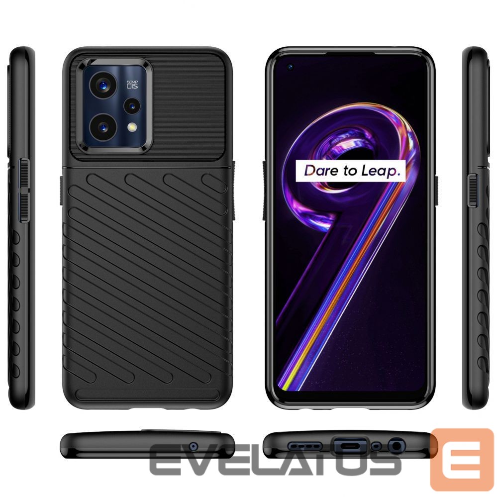 Back panel cover Hurtel Thunder Case Flexible armored cover for Realme 9 Pro + (9 Pro Plus) black