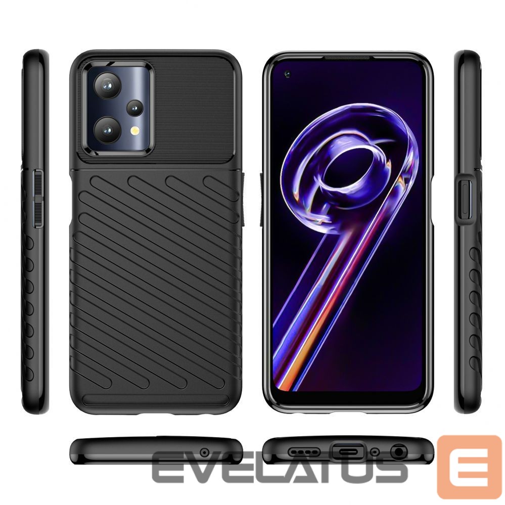 Back panel cover Hurtel Thunder Case flexible armored cover Realme 9 Pro black
