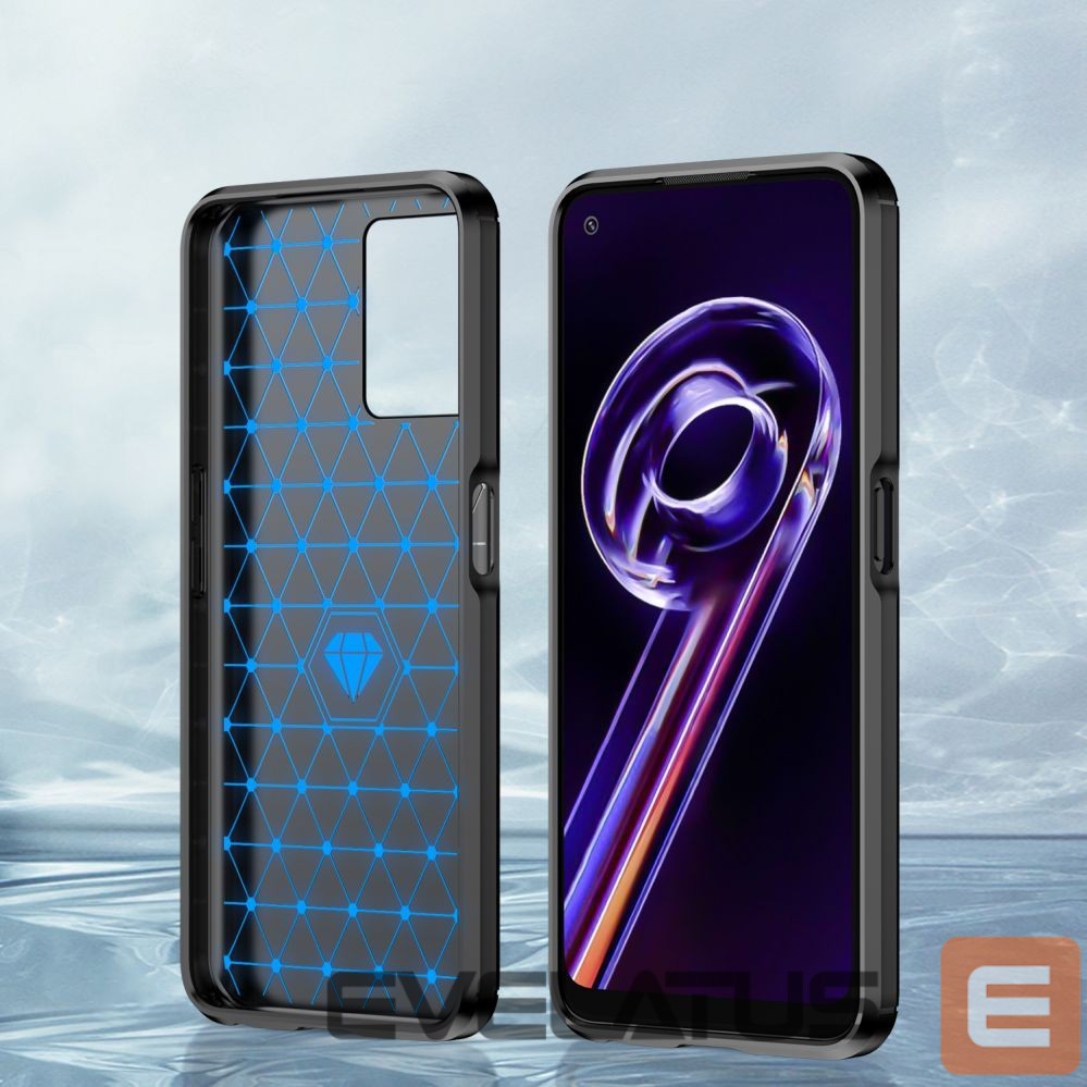 Back panel cover Hurtel Carbon Case Flexible Cover Realme 9 Pro black
