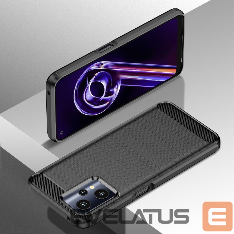Back panel cover Hurtel Carbon Case Flexible Cover Realme 9 Pro black