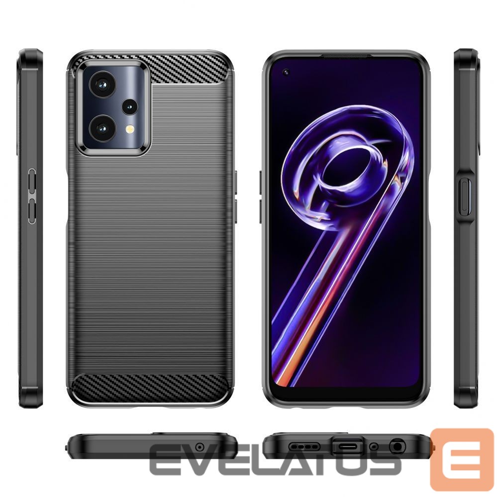 Back panel cover Hurtel Carbon Case Flexible Cover Realme 9 Pro black