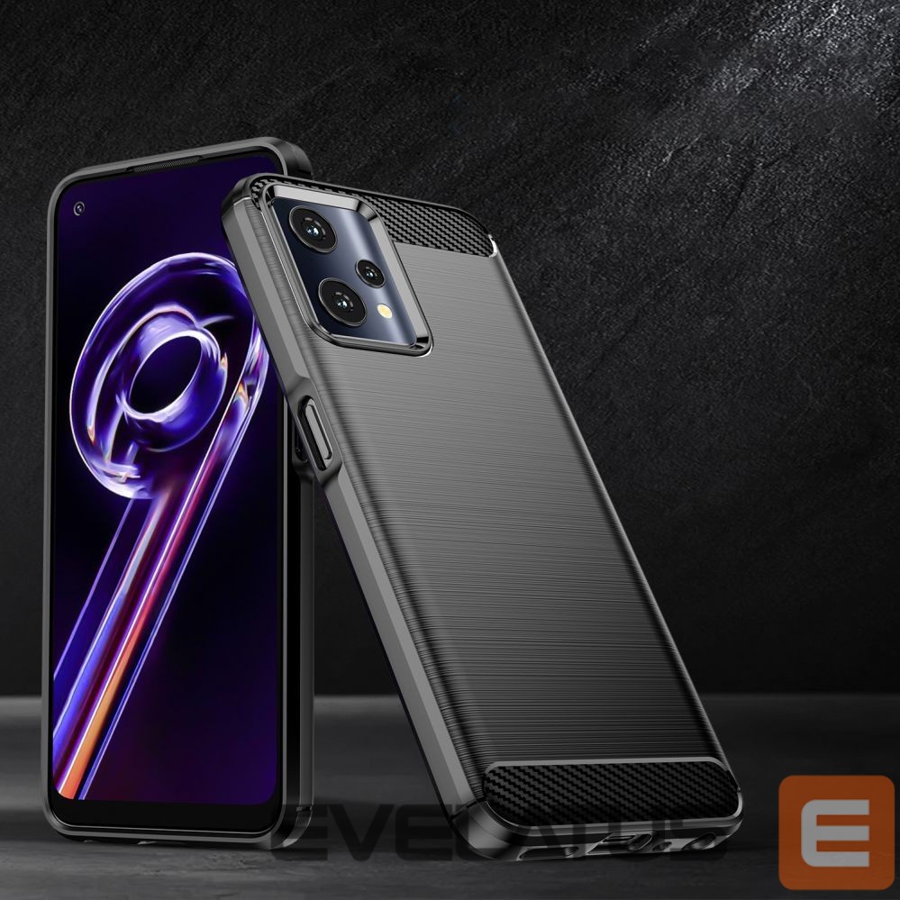 Back panel cover Hurtel Carbon Case Flexible Cover Realme 9 Pro black