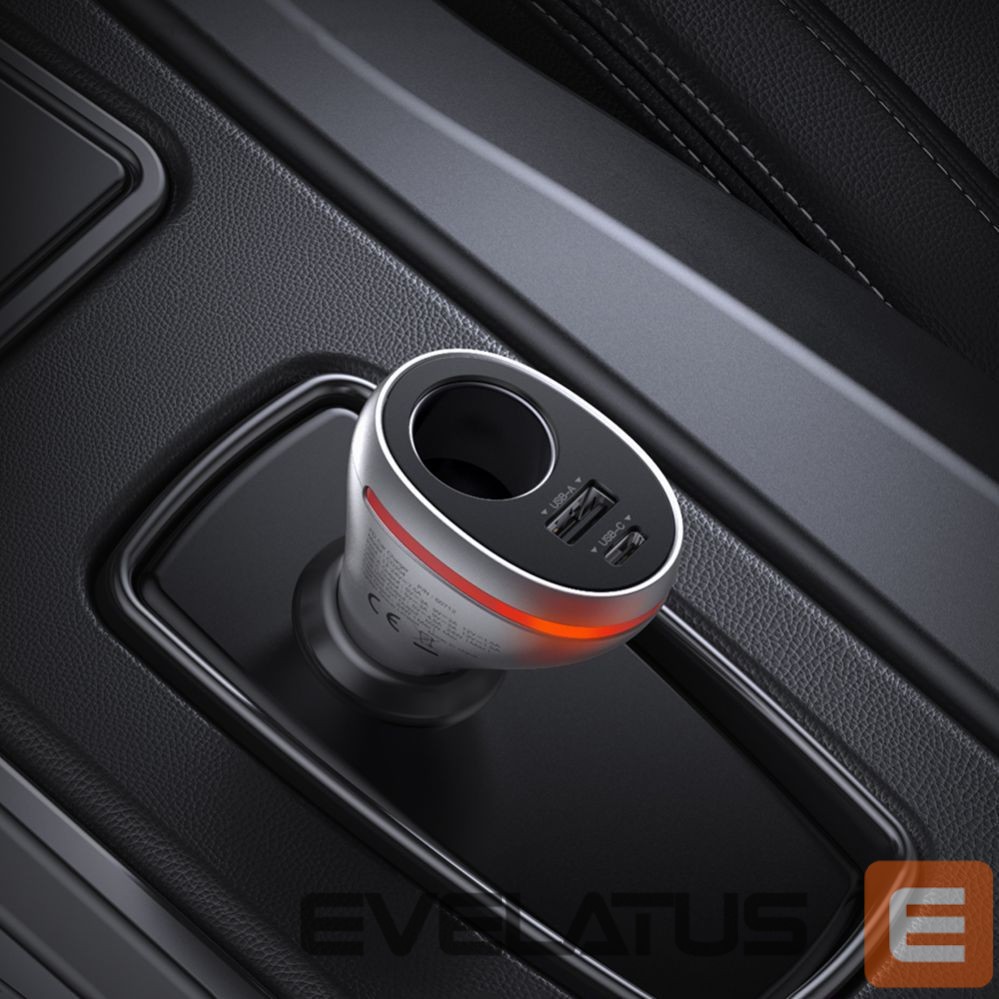 Auto charger Ugreen USB Type C / USB QC PD 24W car charger with 12V cigarette lighter socket silver (CD204)