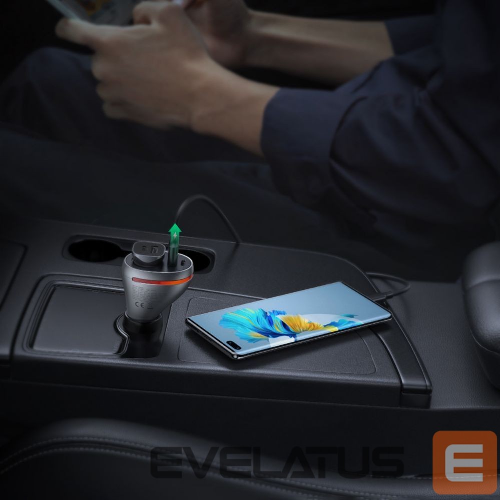Auto charger Ugreen USB Type C / USB QC PD 24W car charger with 12V cigarette lighter socket silver (CD204)