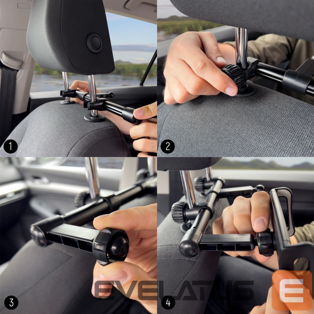 Auto holder Wozinsky Wozinsky Double Headrest Car Phone Holder Black (WTHBK1)