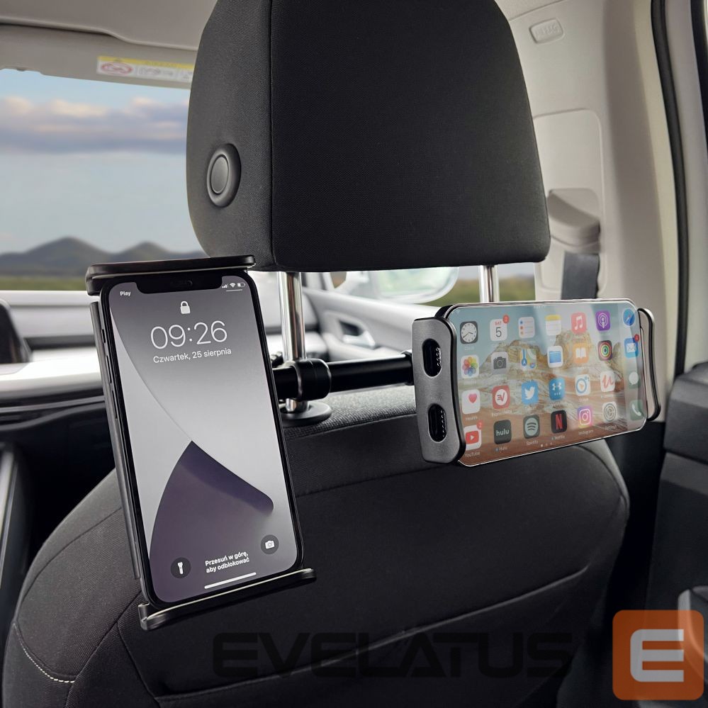Auto holder Wozinsky Wozinsky Double Headrest Car Phone Holder Black (WTHBK1)