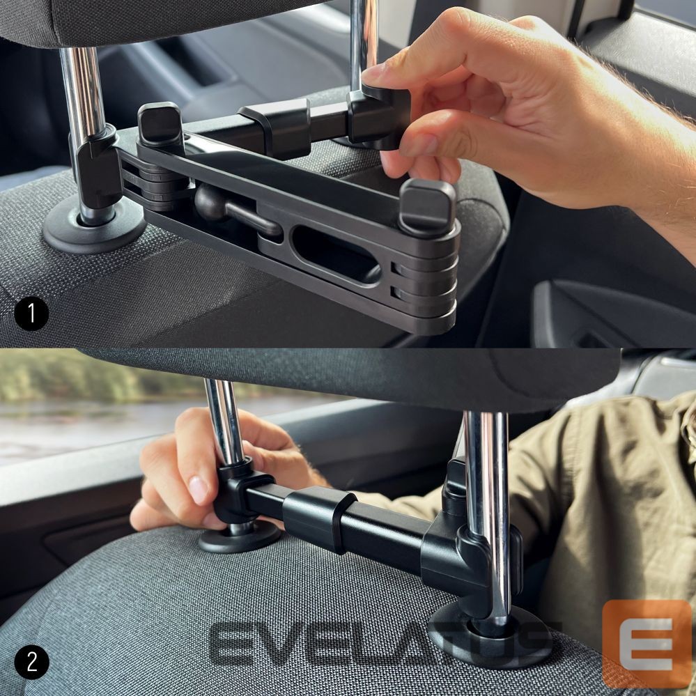 Auto holder Wozinsky Wozinsky Adjustable Headrest Holder for Tablet or Phone Black (WTHBK3)