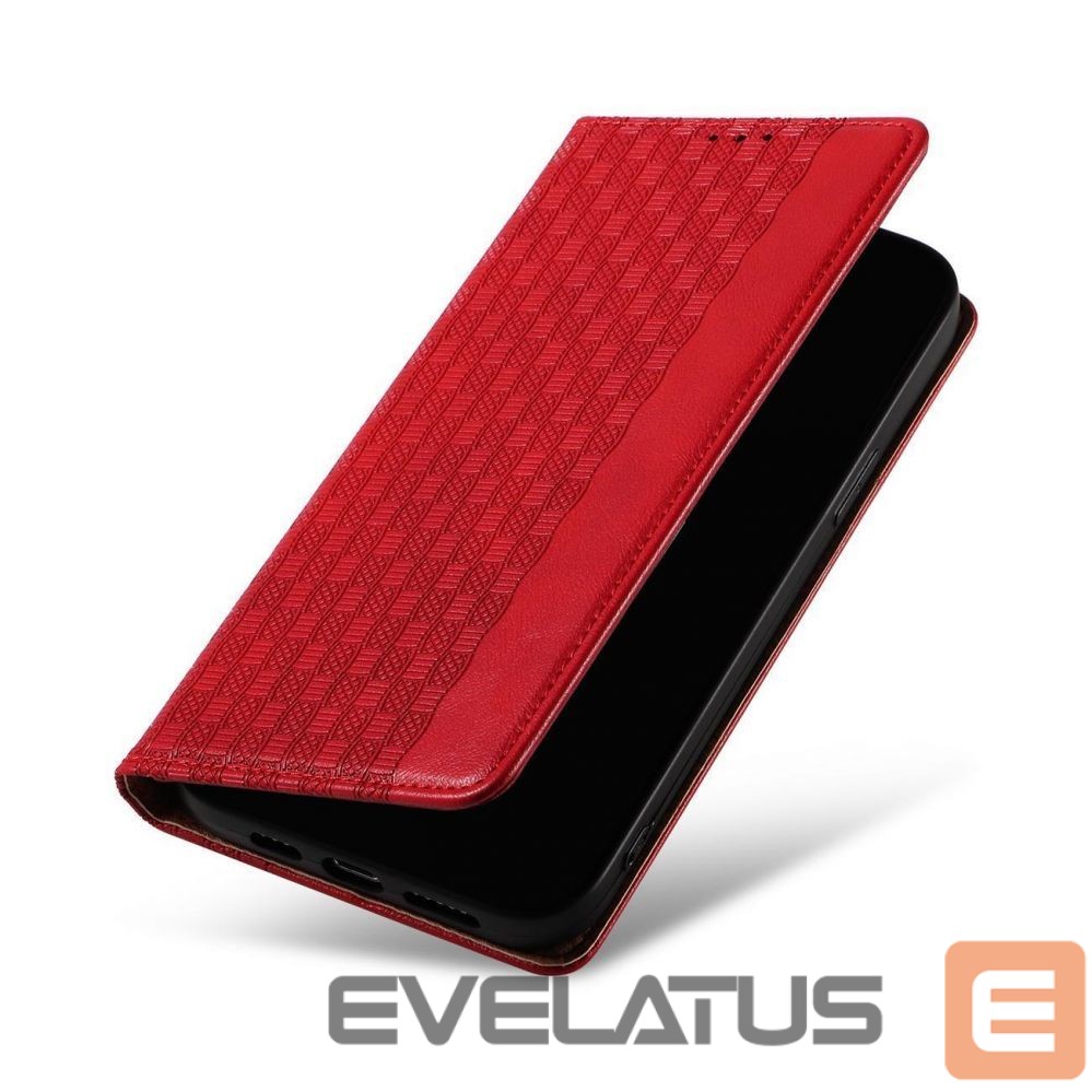Back panel cover Hurtel - Magnet Strap Case Case for iPhone 13 Pro Max Pouch Wallet + Mini Lanyard Pendant Red